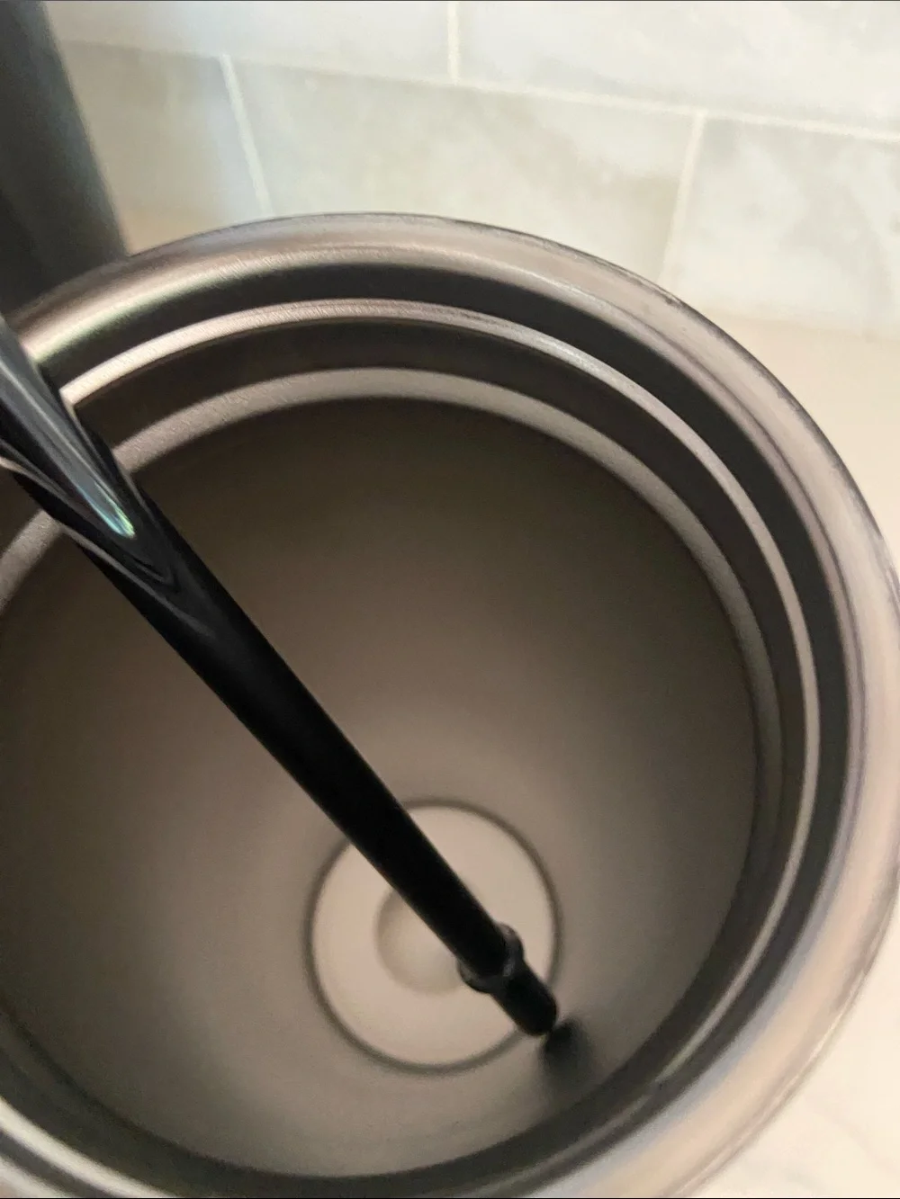 Black Crystal-Embellished Toilet Brush with Gloss Handle
